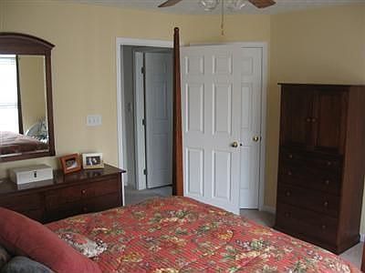 Master bedroom has ceiling fan, walk-in closet, adjoioning bath!