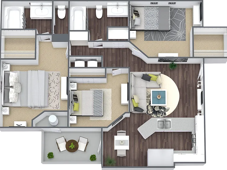 Three Bedroom, Two Bath Three Bedroom, Two Bath