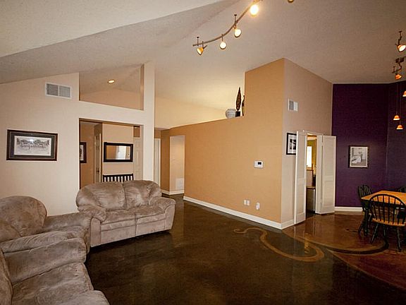 Living room. Custom polished concrete floors