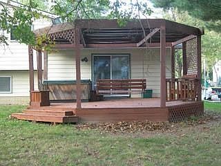 Back deck with hot tub