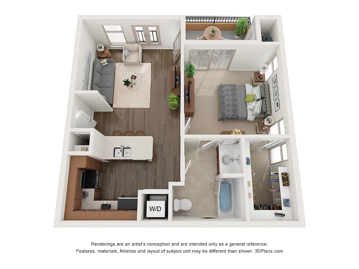 Floor plan 1 Bed 1 Bath