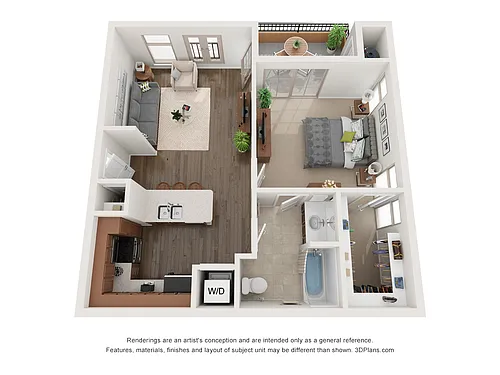 Floor plan 1 Bed 1 Bath