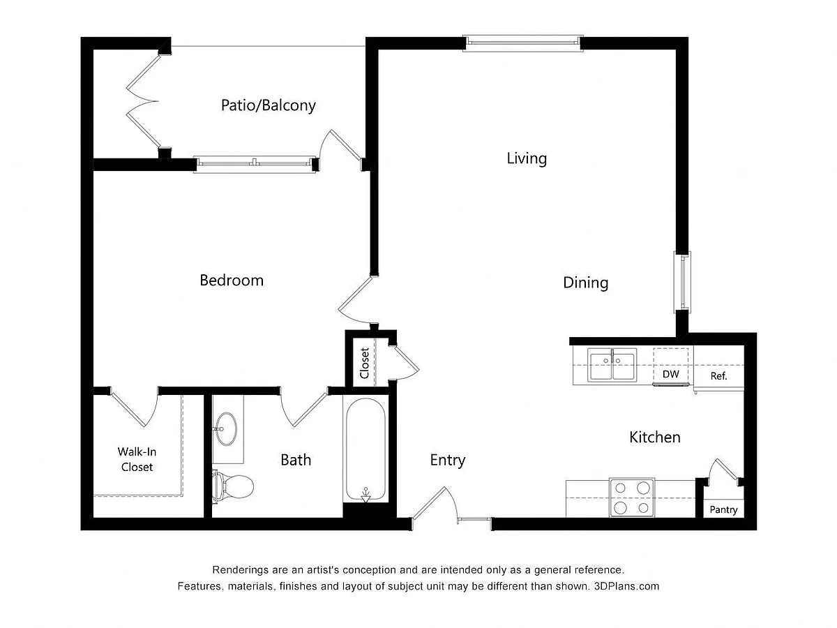 Floor plan One Bedroom