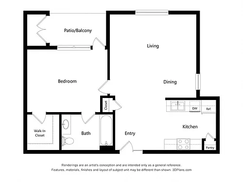 Floor plan One Bedroom