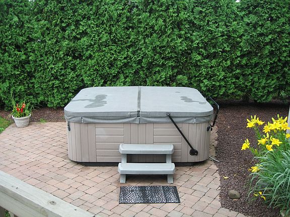 stone patio (hot tub negotiable)