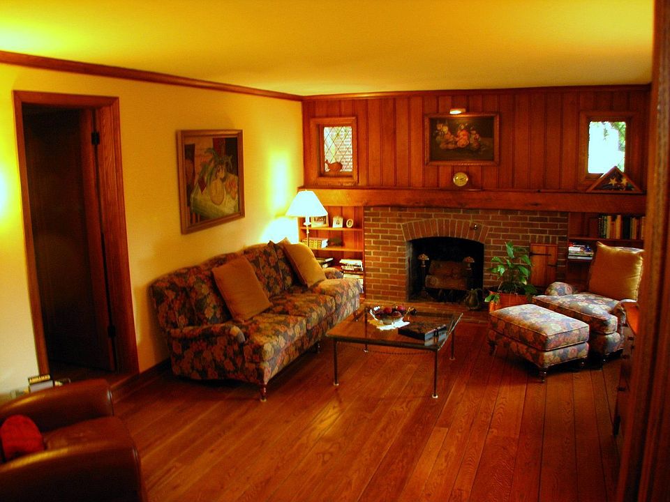 Large,inviting living room with fireplace