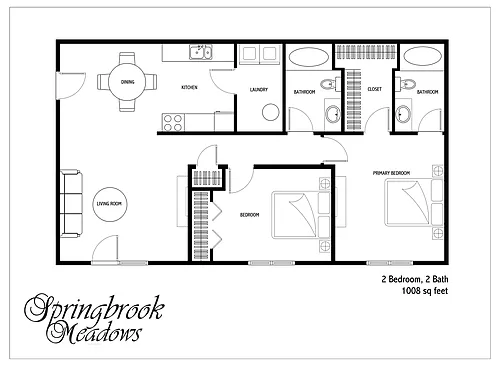Floor plan 2 Bed 2 Bath