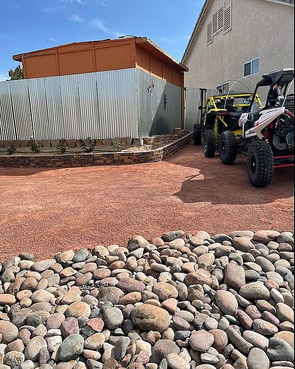 Side Yard and 12 by 16 shed