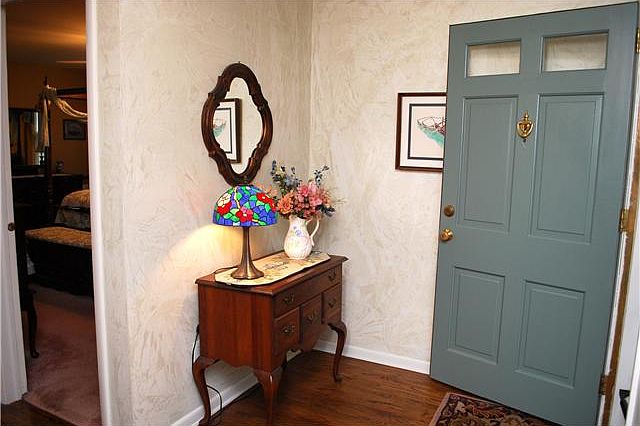 Hardwood floors in the foyer