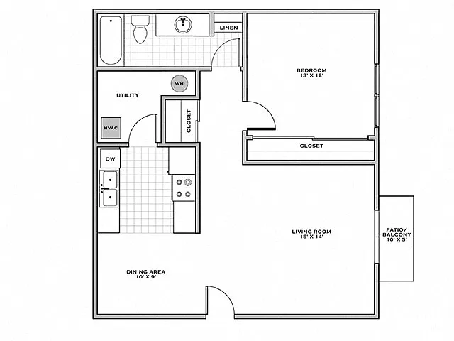Floor plan 1 Bedroom Garden