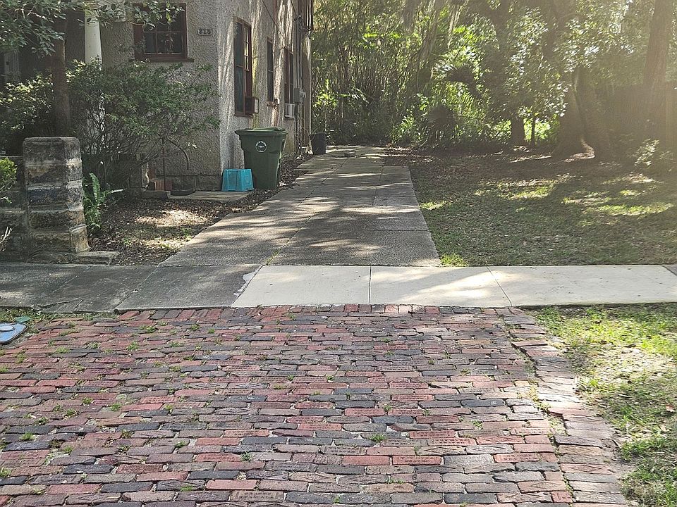 Private driveway and green area