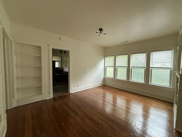 Wall of windows in the dining room