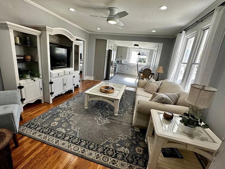 Living room and kitchen