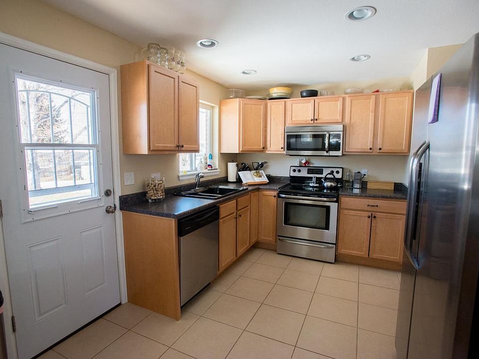 Kitchen with stainless steel appliances and large work space