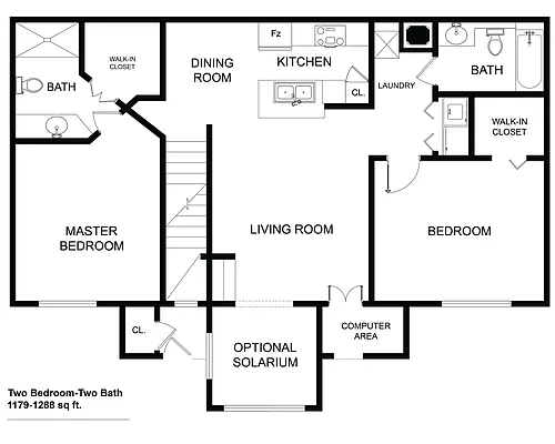 Floor plan 2 Bedrooms