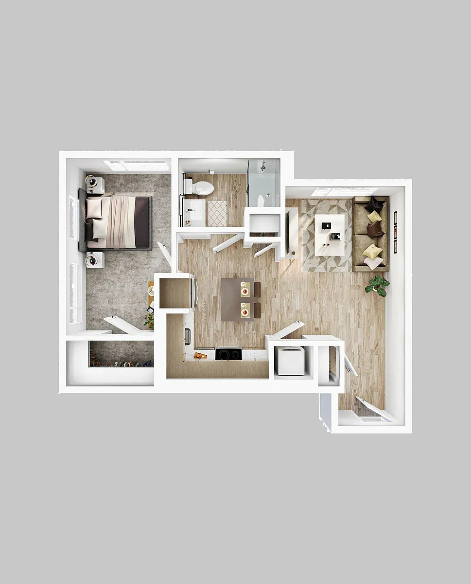 Floor plan 1BR/1BA - A2a