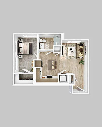 Floor plan 1BR/1BA - A2a