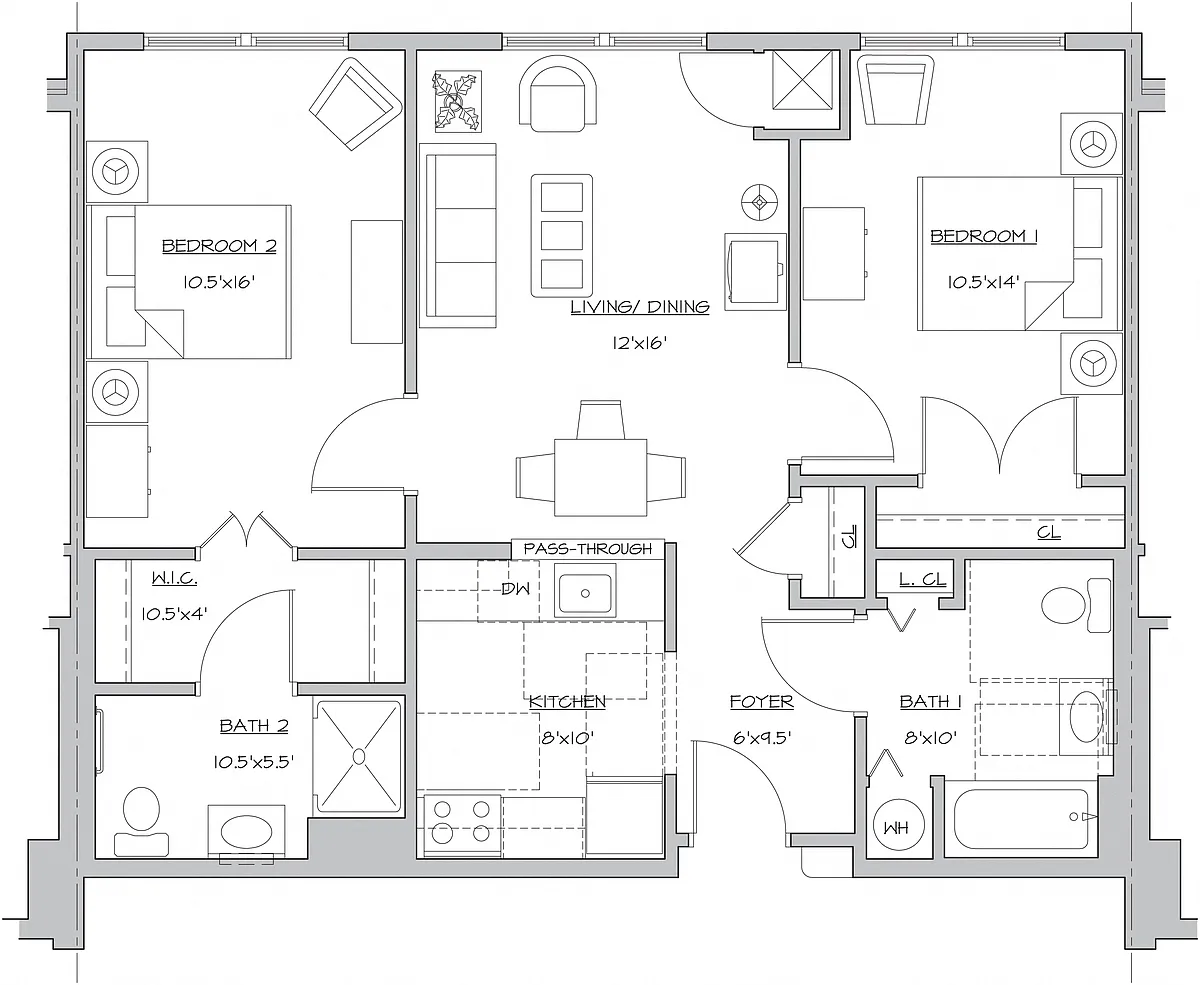 Floor plan Two Bedroom