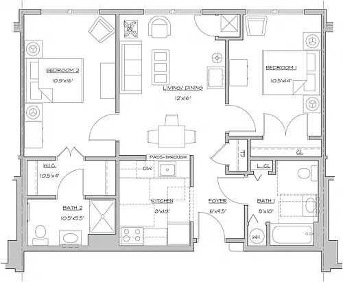 Floor plan Two Bedroom