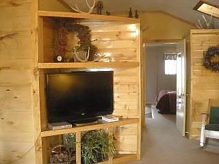 built in TV nook, toward hallway