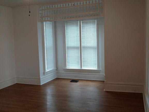 Living room with new hardwood flooring.