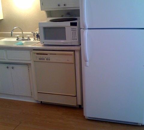 Kitchen with laminate floor
