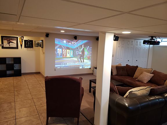 Theater room in basement 