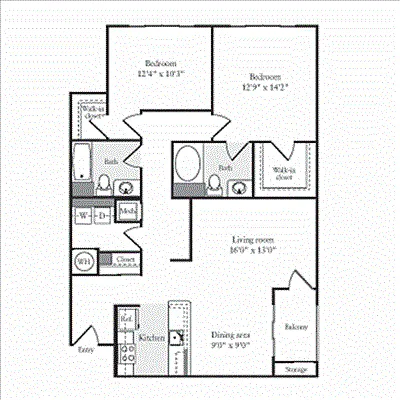 Floor plan 2 Bedrooms H