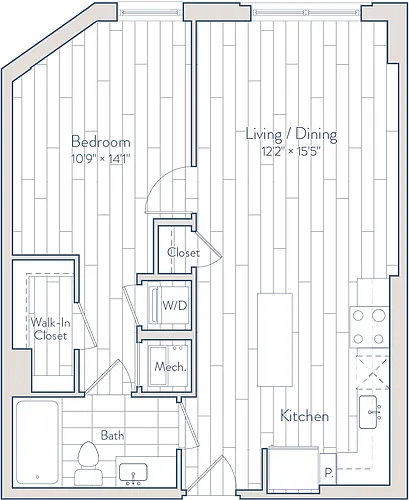 Floor plan 1 Bed/1 Bath-C9-2