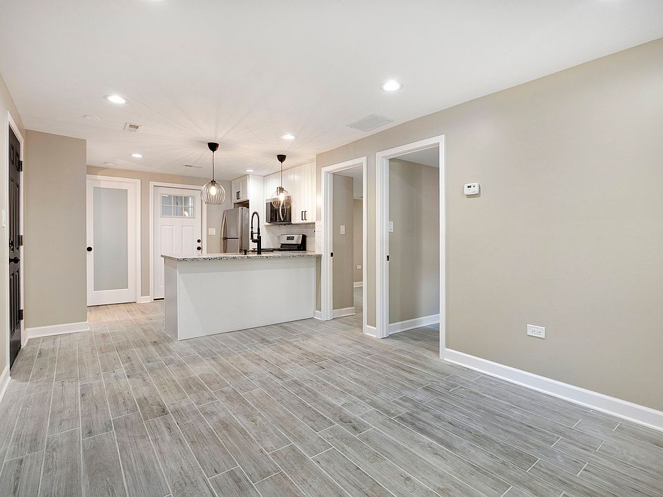 Looking at the kitchen from the living room