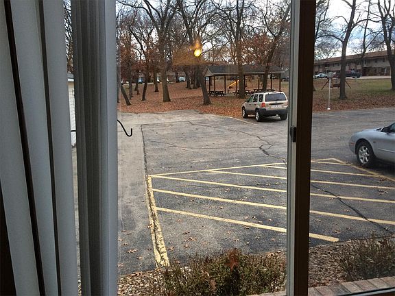 Looking out the living area to one of our parks.