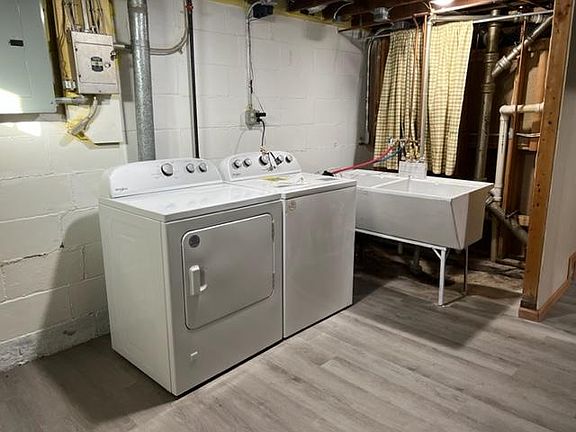 Laundry room in basement
