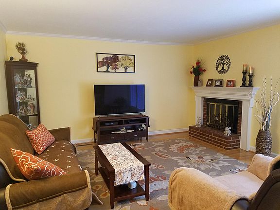 Living Room with Wood-burning Fireplace