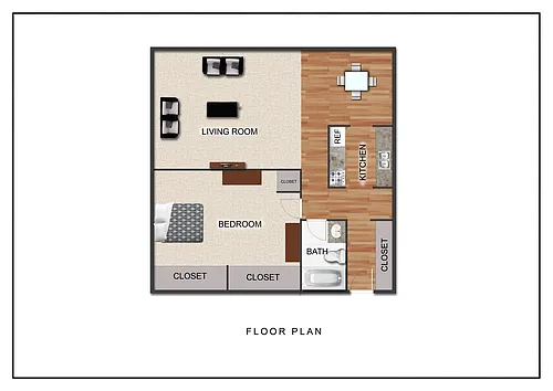 Floor plan 1 Bedroom A