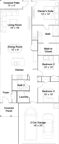 3 bed, 2.0 bath, 1402 sqft, $1,610 — Photo 3