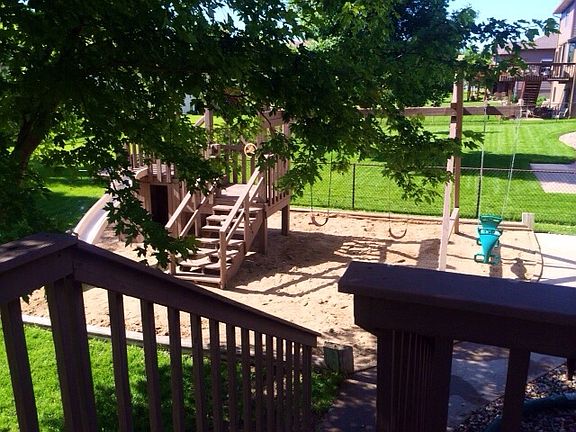 Back deck overlooking play