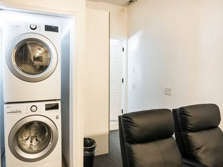 Convenient Laundry Access - Enjoy the ease of having a washer and dryer at your disposal.