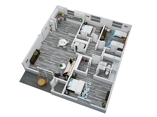 Floor plan Three Bed - Two Bath
