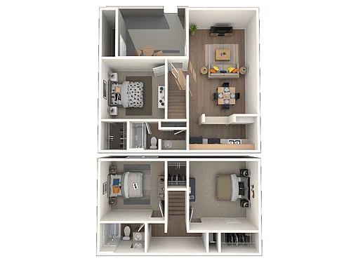 Floor plan Three Bedroom Townhome