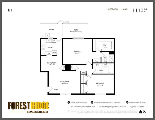 Floor plan B1 2X2