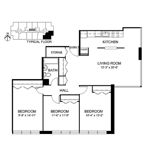 Floor plan 3 Bedroom