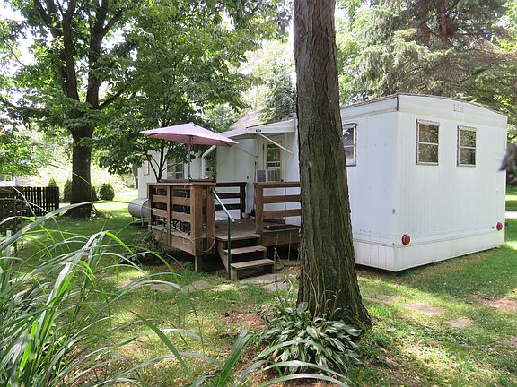 Back door with deck