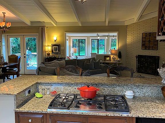 Kitchen opens to living room