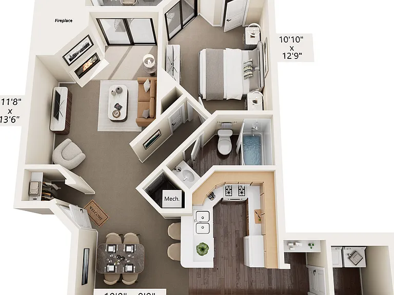 B Classic Floor Plan | 1 Bed 1 Bath | 880 sq ft | Pavilions Apartment Homes in Albuquerque, NM B Classic Floor Plan | 1 Bed 1 Bath | 880 sq ft | Pavilions Apartment Homes in Albuquerque, NM