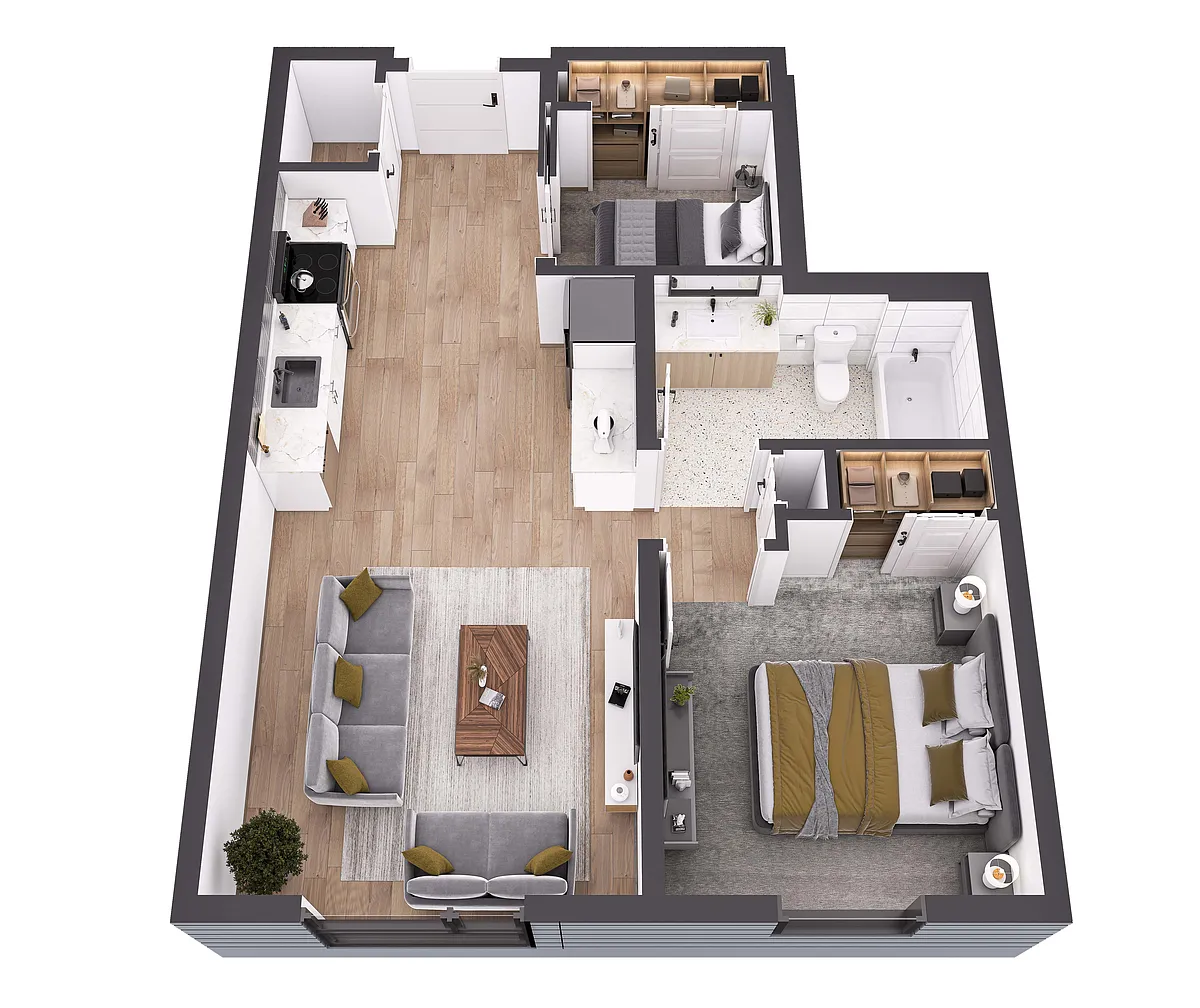 Floor plan 1 Bed- Den