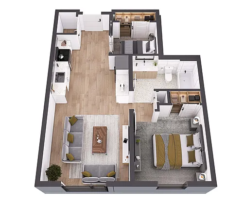 Floor plan 1 Bed- Den