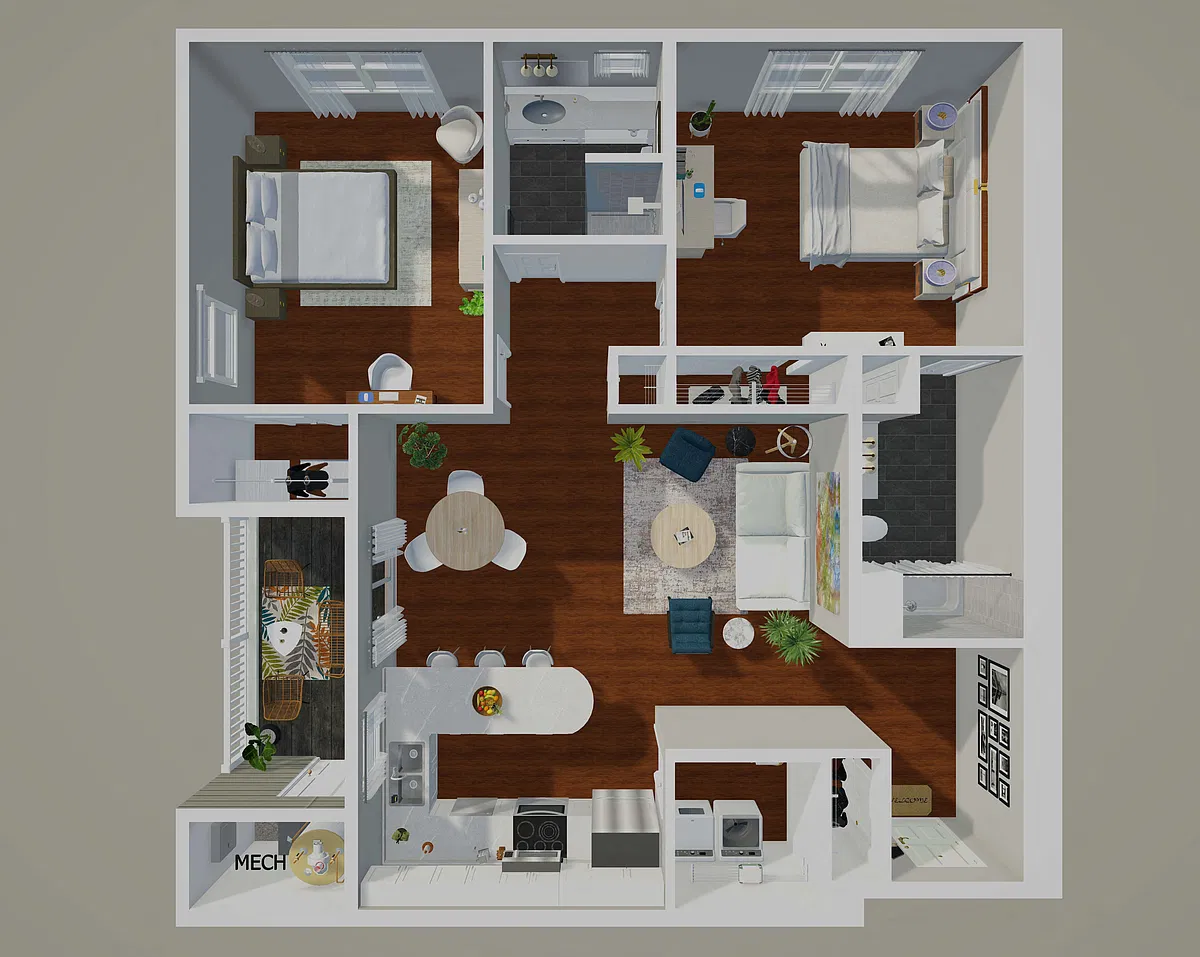 Floor plan 2 Bed - Style 4