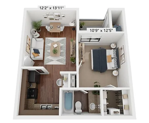 Floor plan 1X1-530
