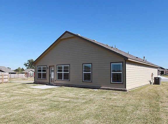Back yard has privacy fence