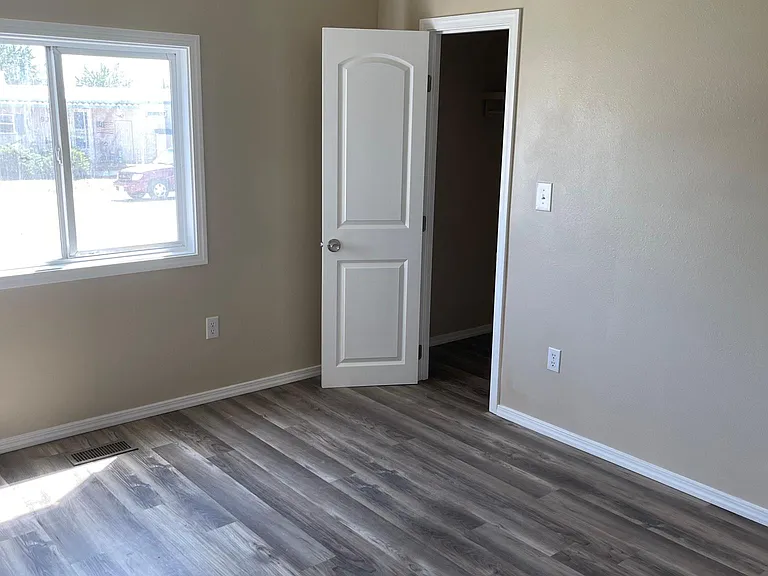Spare bedroom with large closet